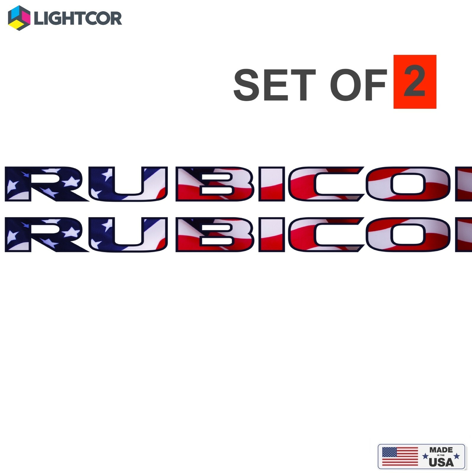 Hood Graphic Decals Stickers fit Wrangler Rubicon Jeep(2007-2022) Flag -Set of 2