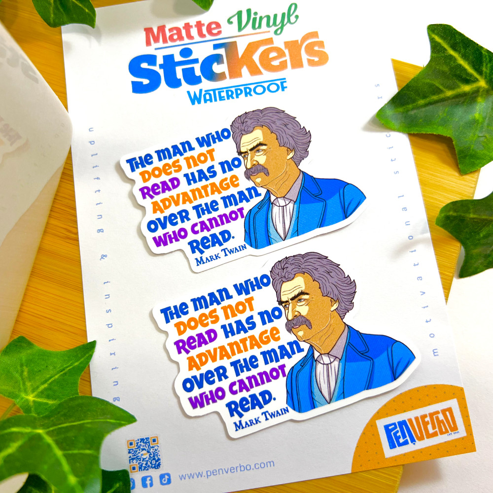 Mark Twain Quote Sticker 2pcs | Those Who Read | Mark Twain Sticker | 0102