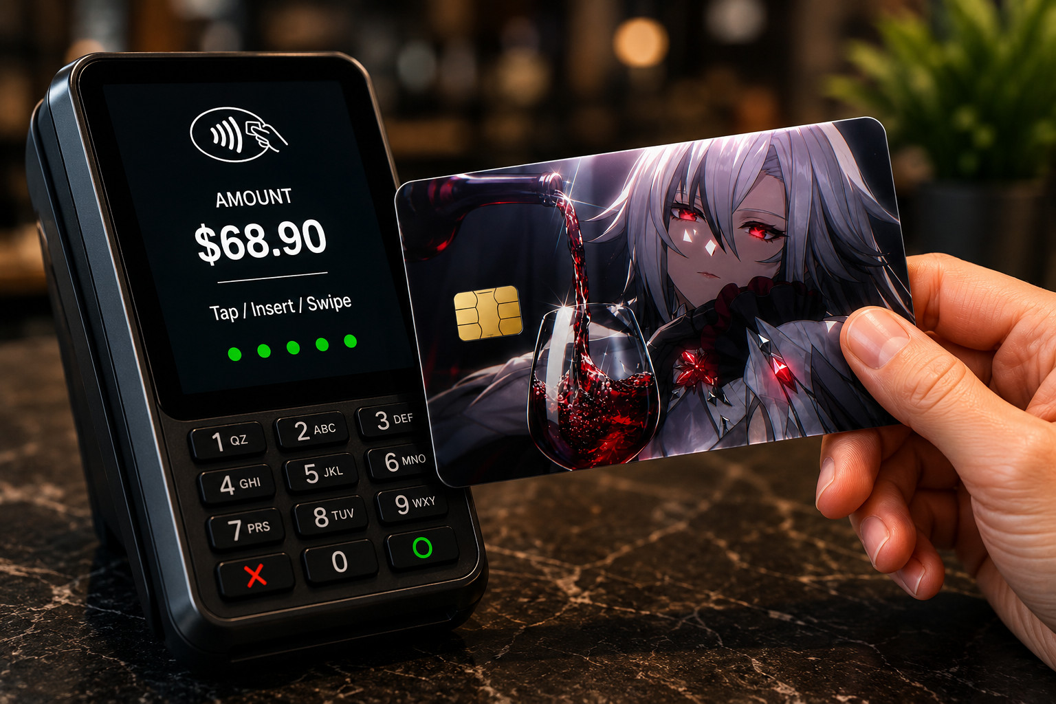 Crimson Pour of Arlecchino Genshin Impact Debit Card Credit Card Skin