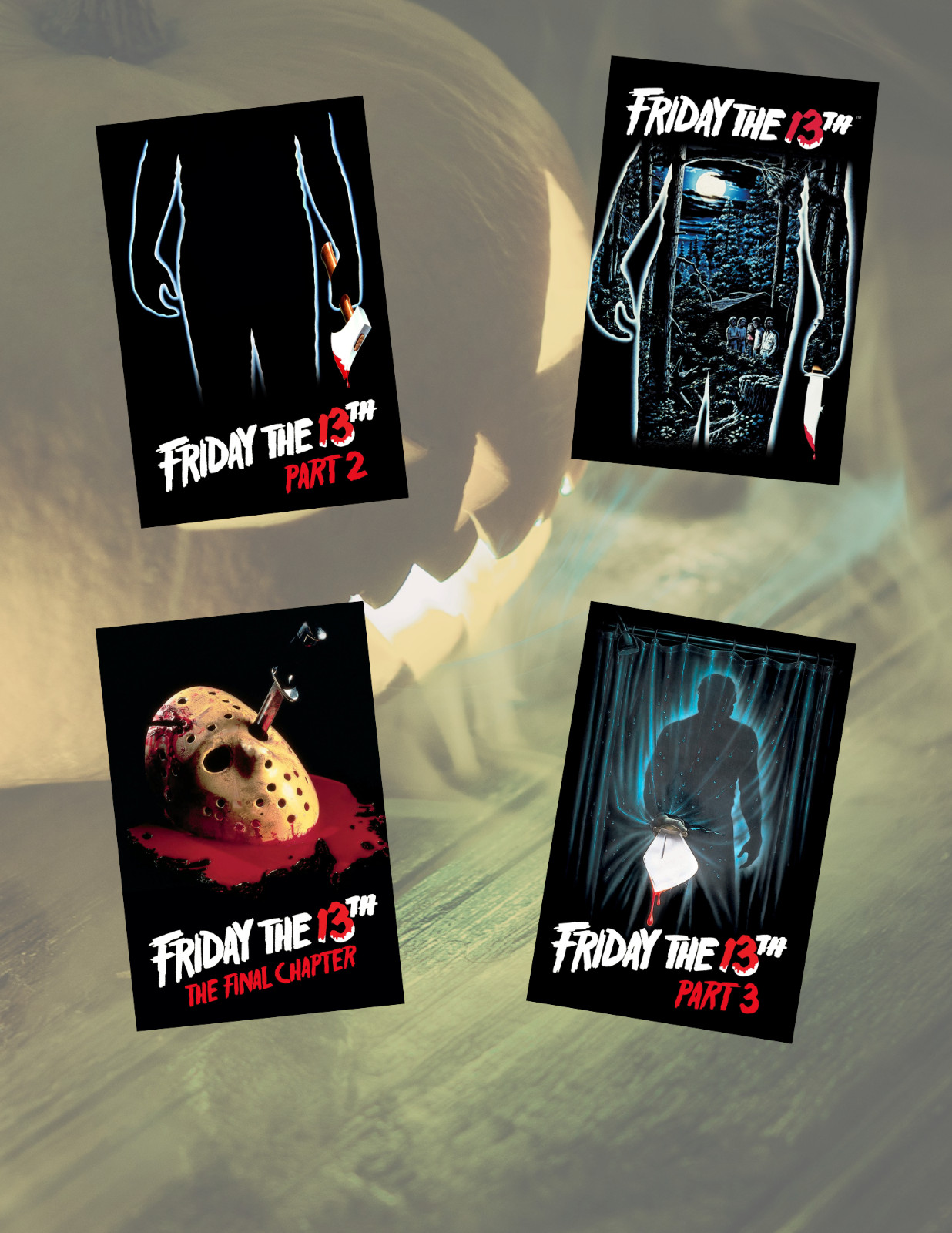 Friday The 13th Horror Movie Poster Style 4pc Sticker Pack