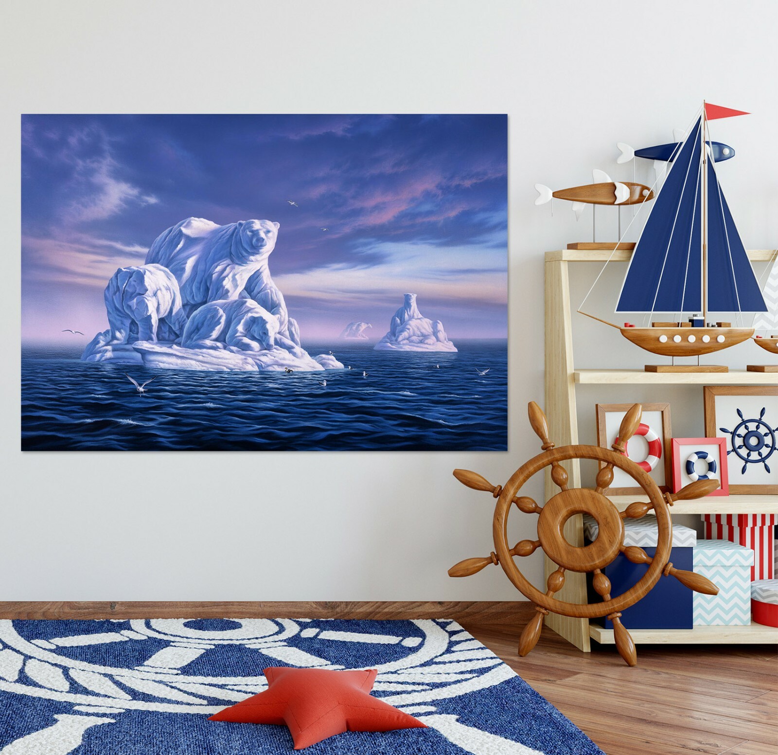 3D Polar Bear ZHU451 Wall Stickers Wall Murals Wallpaper Jerry LoFaro Amy