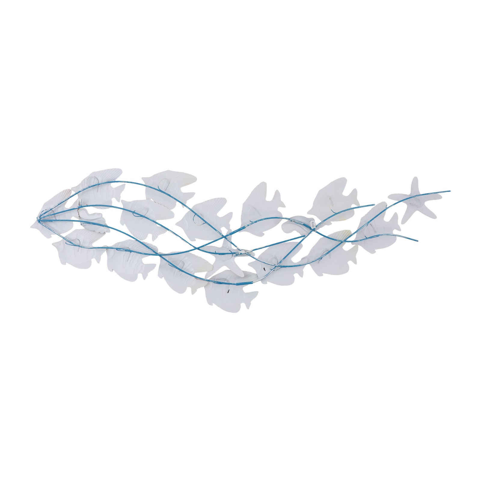 Metal Marine Fish Group Wall Decoration,ocean Decor Art F/ Living Room/bedroom
