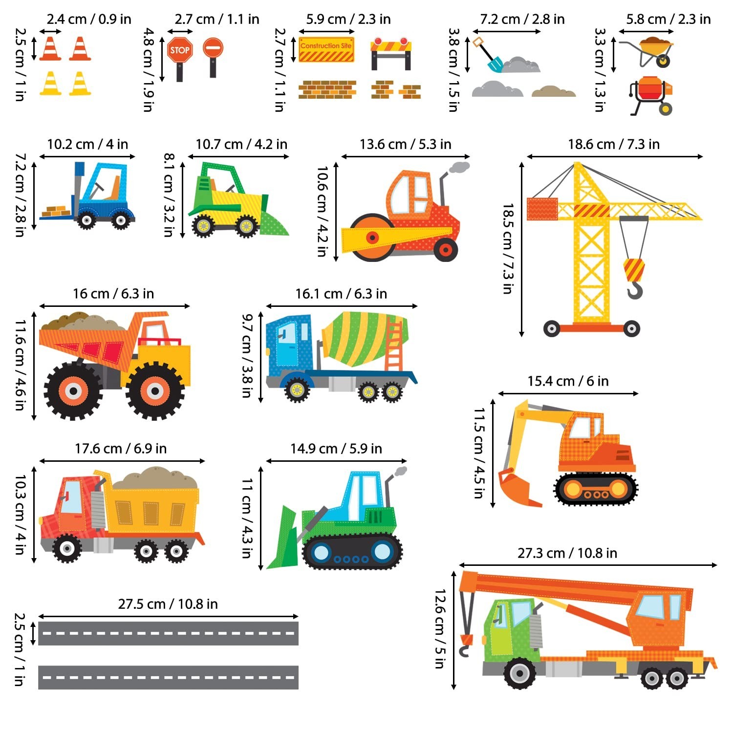 DECOWALL DS-8012 Construction Vehicles Cars Transport Kids Wall Stickers Wall…