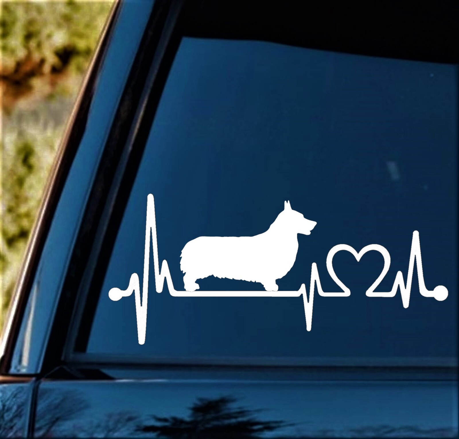 Pembroke Welsh Corgi Heartbeat Lifeline Decal Sticker for Car Truck SUV K1037