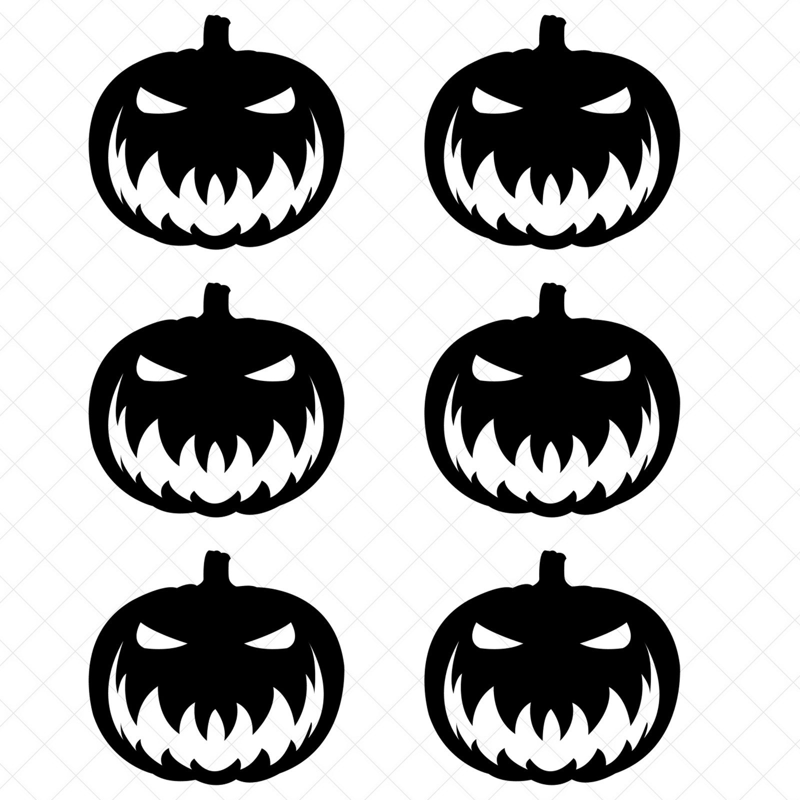 6 Pack Pumpkin Jack Face Vinyl Decals Sticker for Halloween Decoration