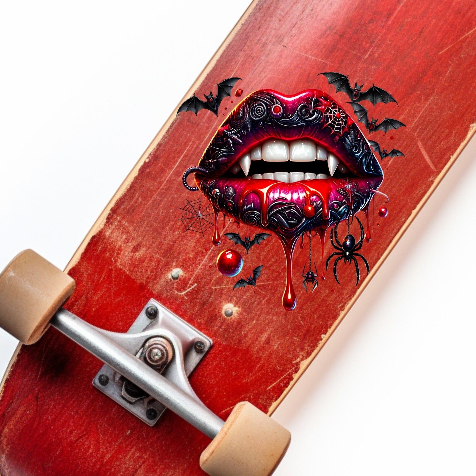 Halloween Spider Web Vampire Lips UV DTF Transparent Sticker / Decal