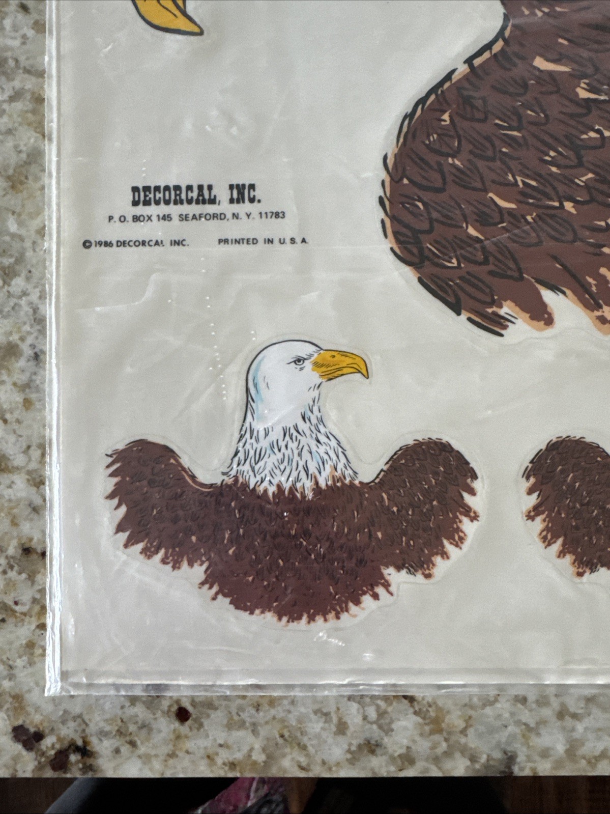 NOS 1986 Hand Painted Eagle Decals Stickers Sports & Wildlife Decorcal USA Made
