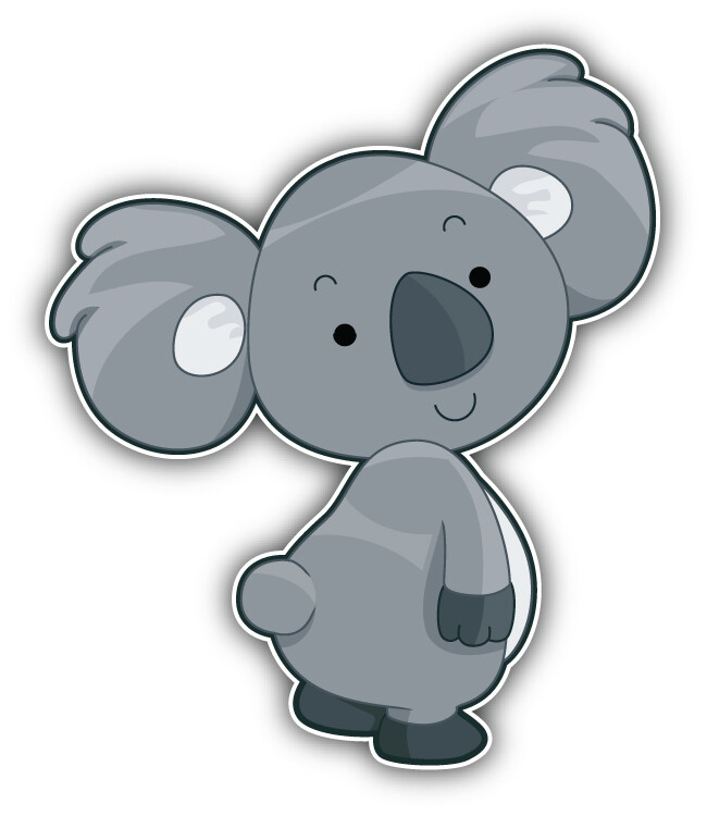 Cute Koala Art Decor Car Bumper Sticker Decal