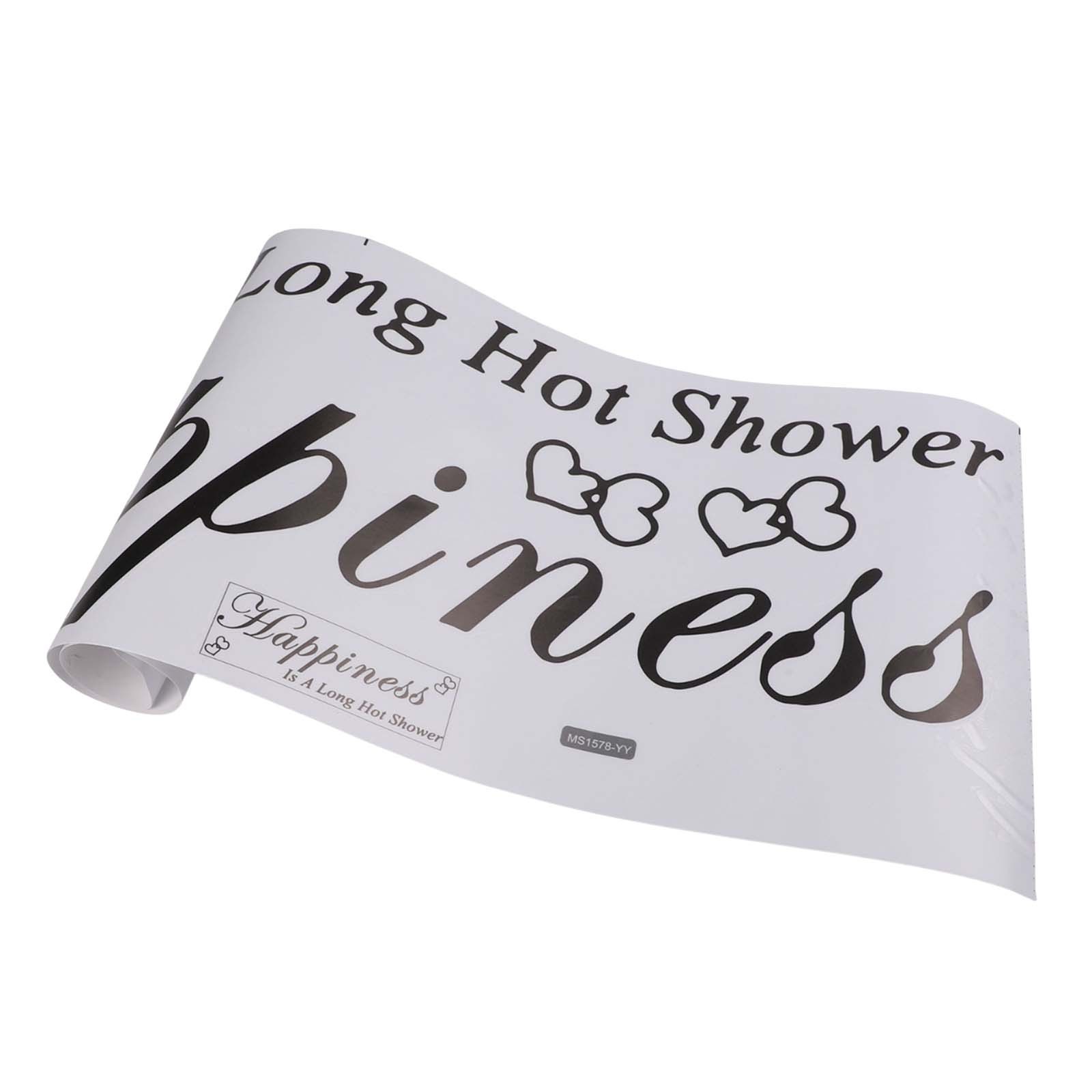 Brand New Wall Sticker 25*75cm Bathroom Happiness Is A Long Hot Shower