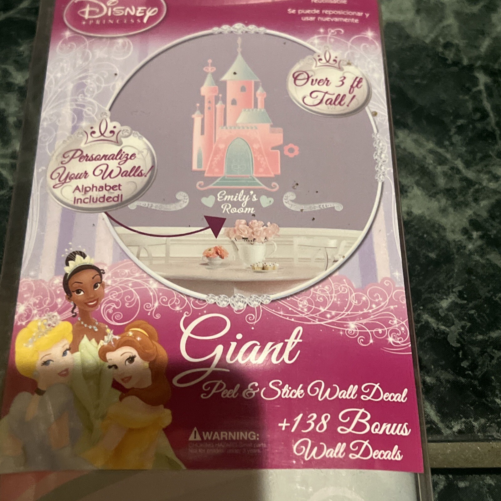 Disney Princess Wall Decal Castle Personalize Peel and Stick 40” ! NEW