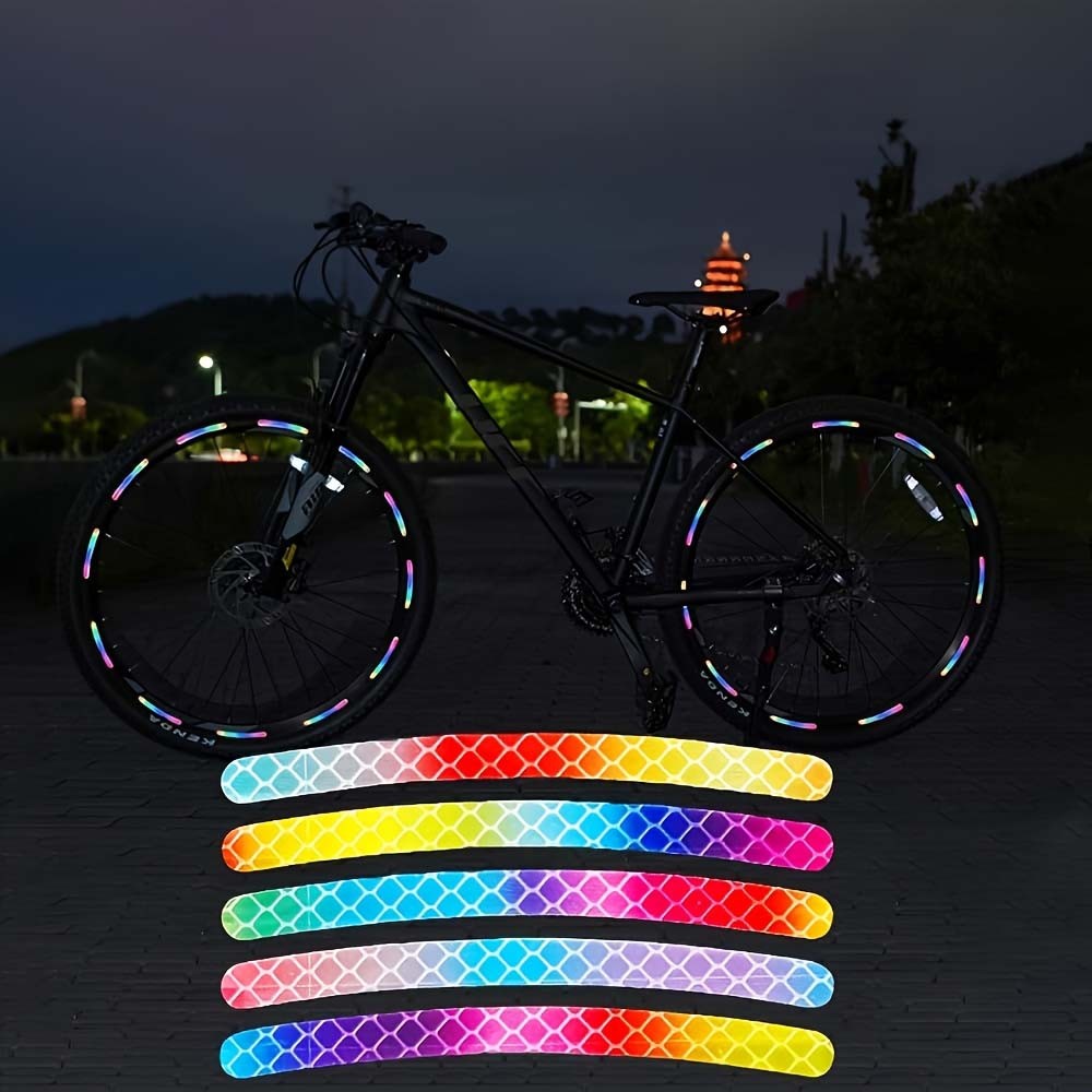 20PCS Non-Damaging Lightweight Compact 20PCS Bicycle Striped Reflective Stickers