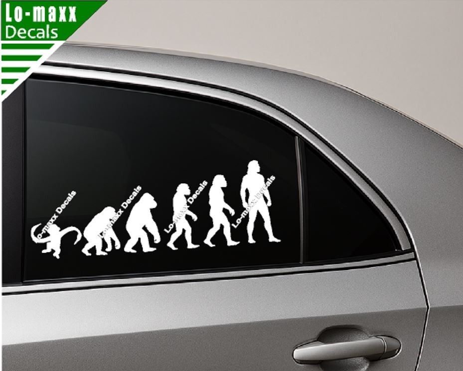 Evolution Of Barrel Of Monkeys Funny Ape To Man Vinyl Decal Sticker Art