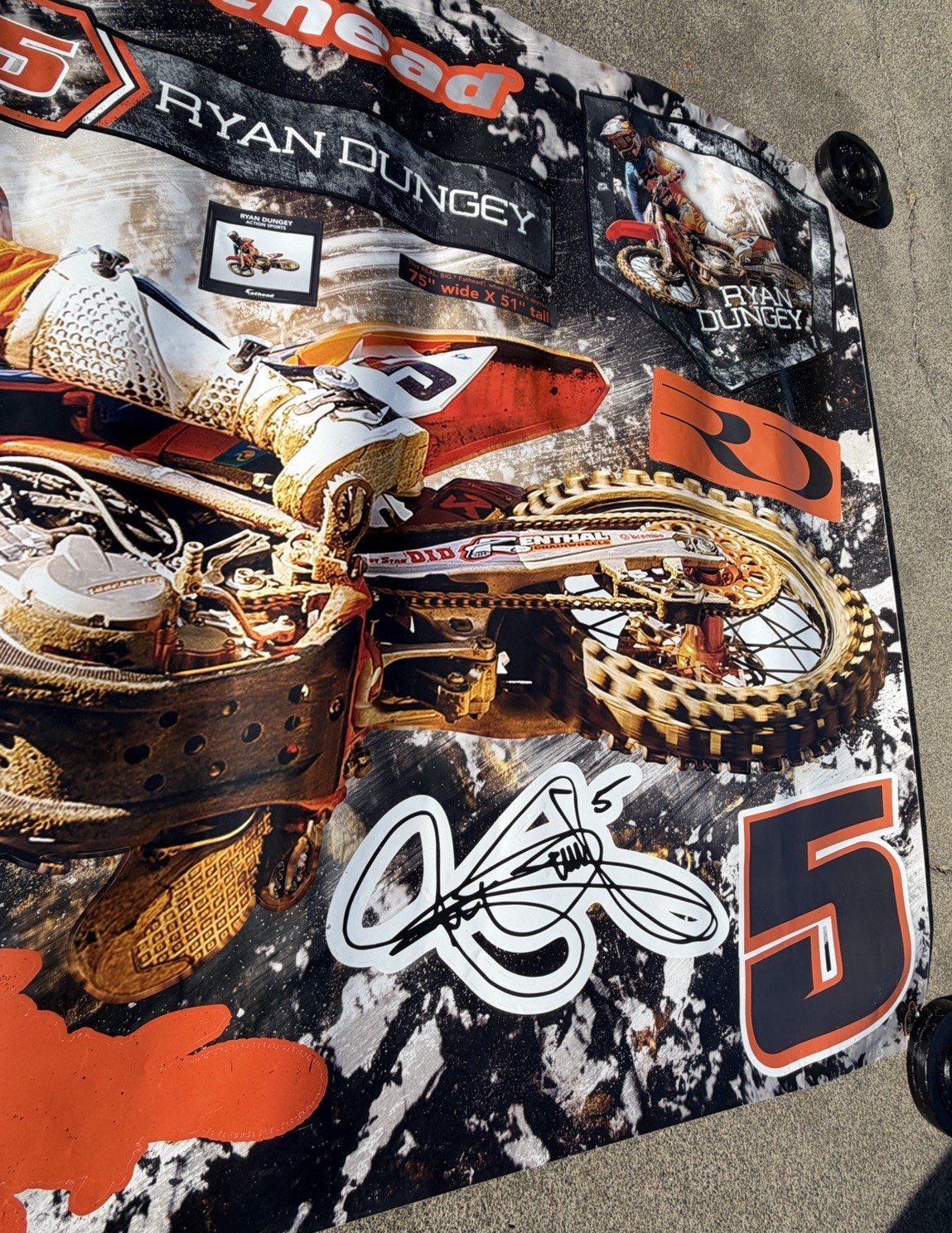 Action Sports Ryan Dungey Fathead Giant Decal 75”X51” Motor Cross Racing Poster
