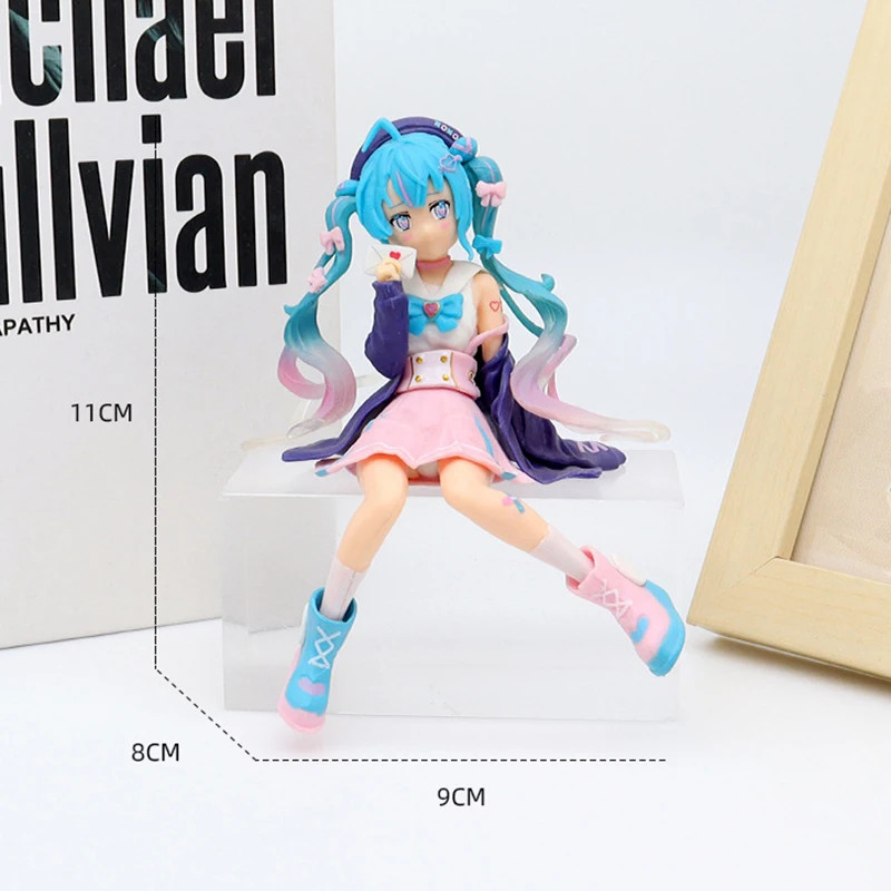 Kawaii Hatsune Miku Anime Figure Toys 11cm Neko T-Shirt Ver. PVC Action Figurine