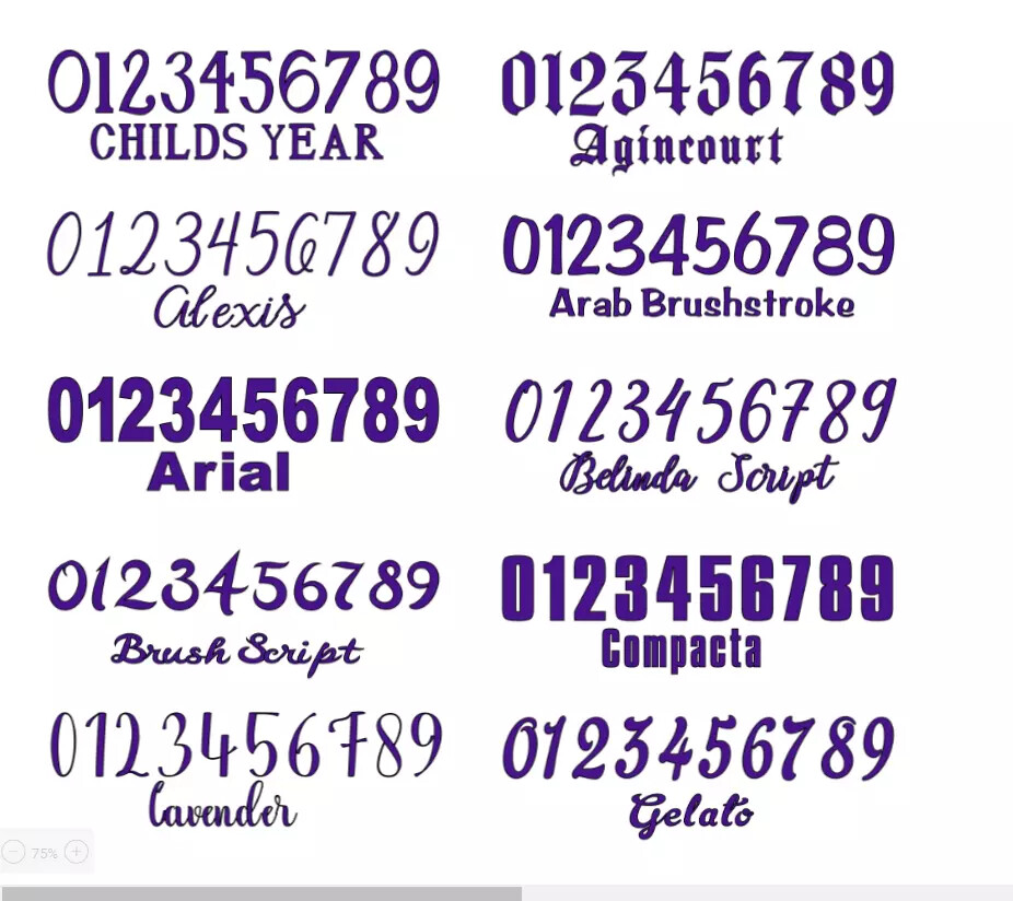 Number Sets Vinyl Color Decal – Sticker – Oracal 651 ID Numbers Custom