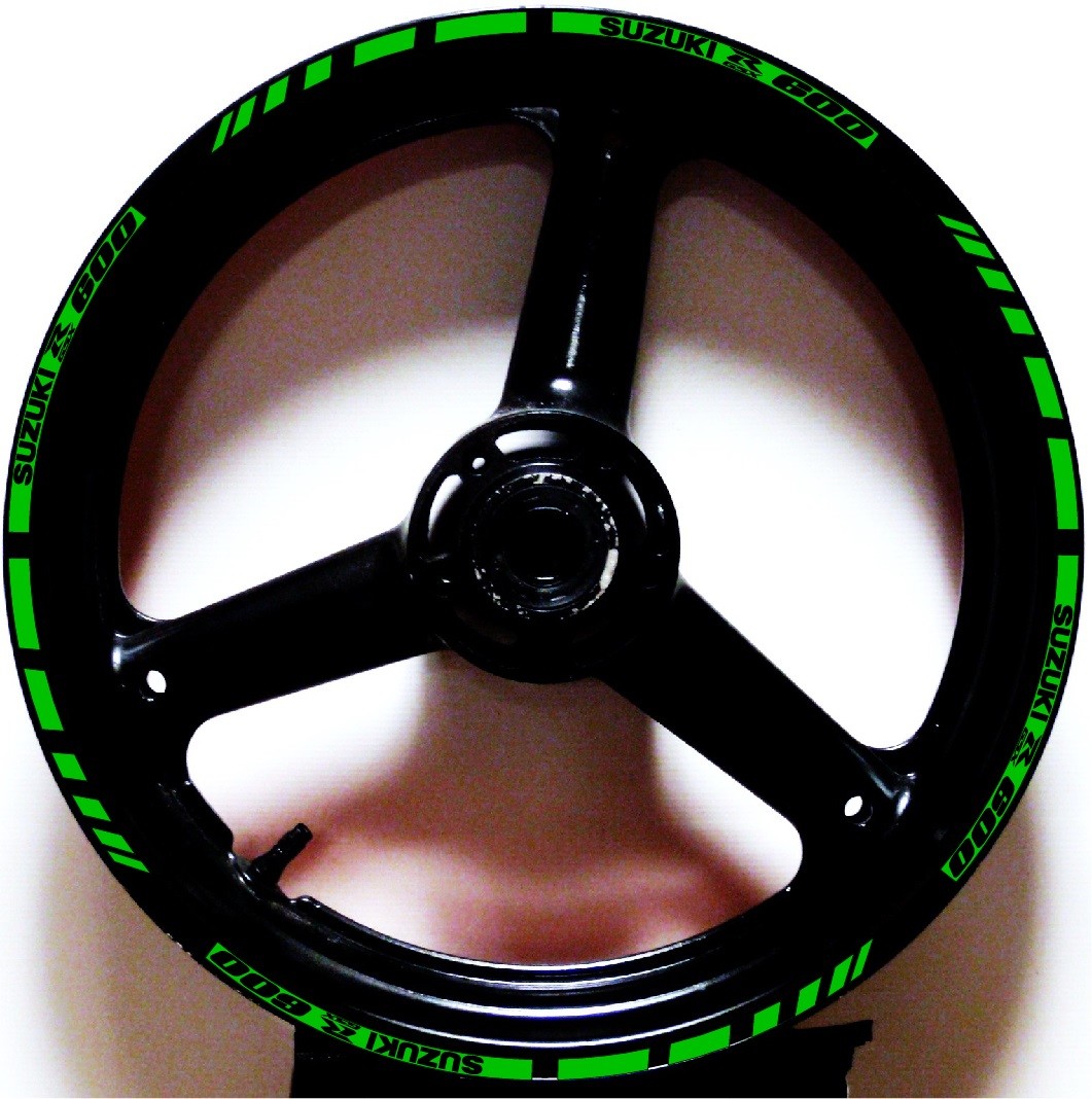 CUSTOM PRINTED 2 TONE GP RIM STRIPES WHEEL DECALS TAPE STICKERS SUZUKI GSXR 600