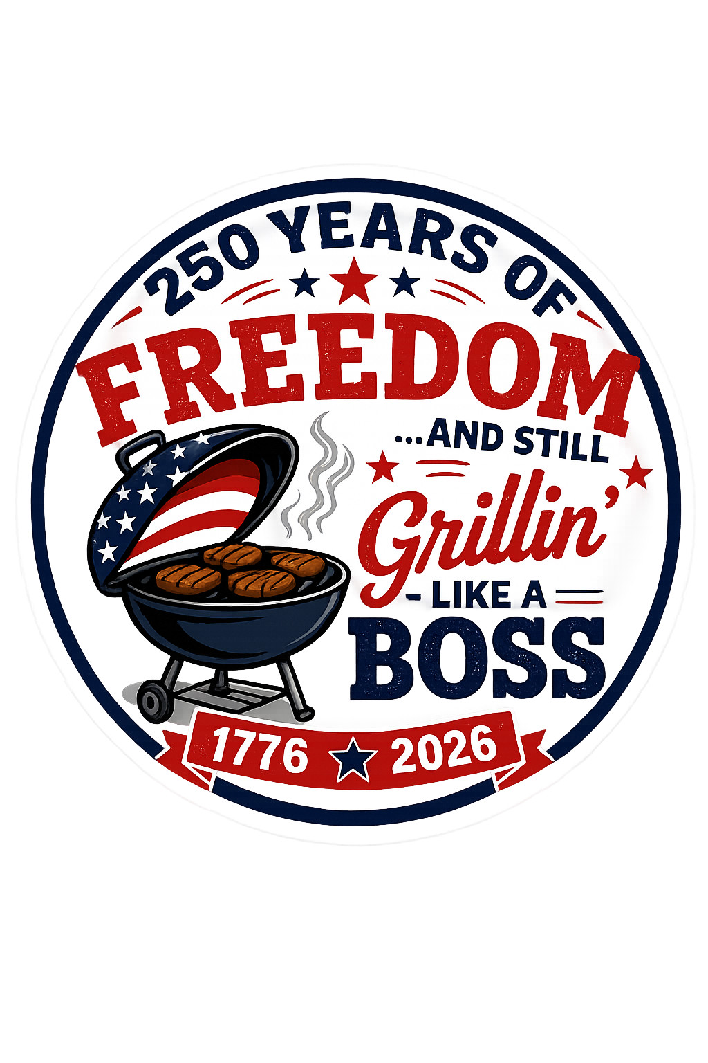 STICKER (BUY 2, GET 1 FREE) 250th of America vinyl glossy freedom patroitic USA