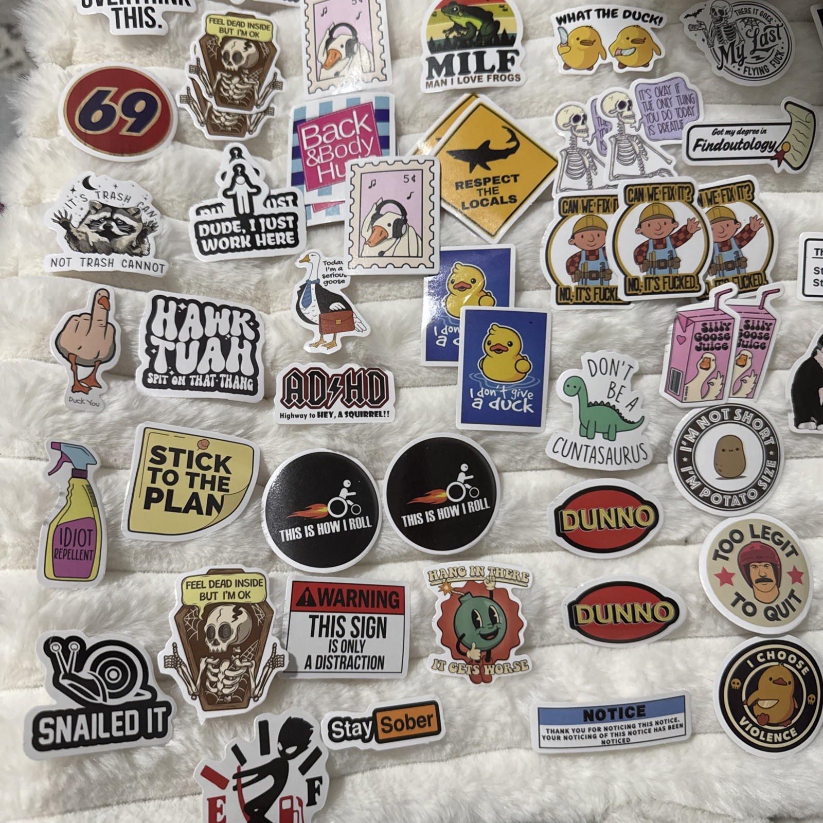 130 Pcs Funny Saying Stickers for Adults Quote Water Bottles Stickers Bumper Wal