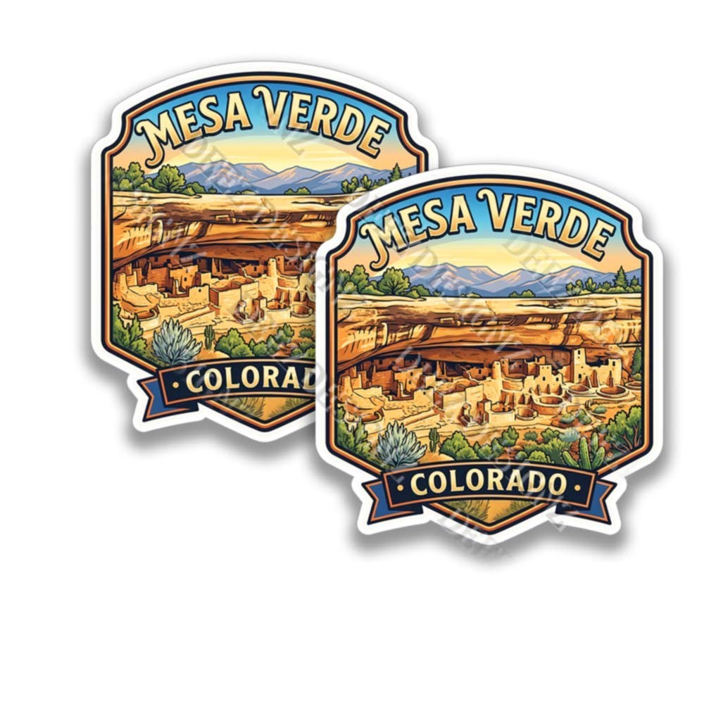 Mesa Verde National Park Cliff Dwellings Vinyl Decal Travel Sticker 2 Pack 44275