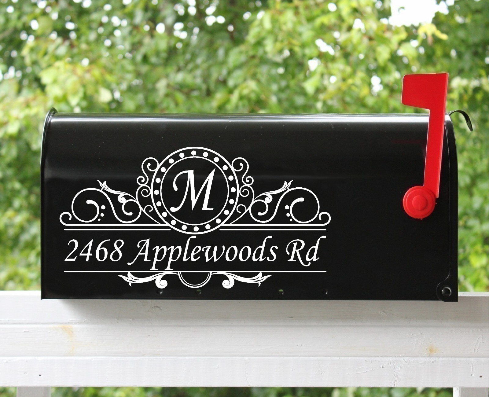 Set of 2- 11"x5.75" Custom Mailbox Decals Sticker Initial & Street Many Fonts 09