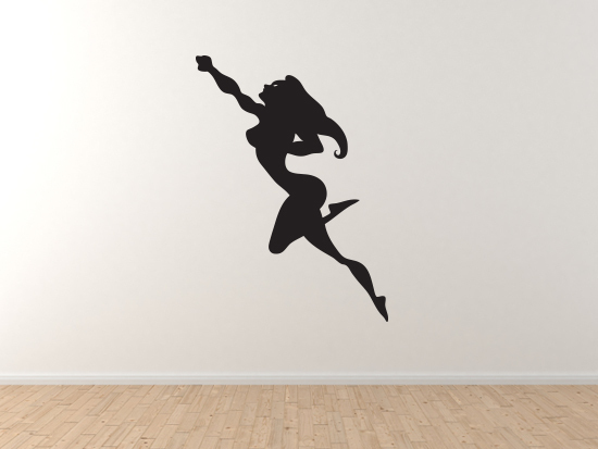 Comic Book Style – Super Hero Silhouette Power Woman Version 8- Vinyl Wall Decal