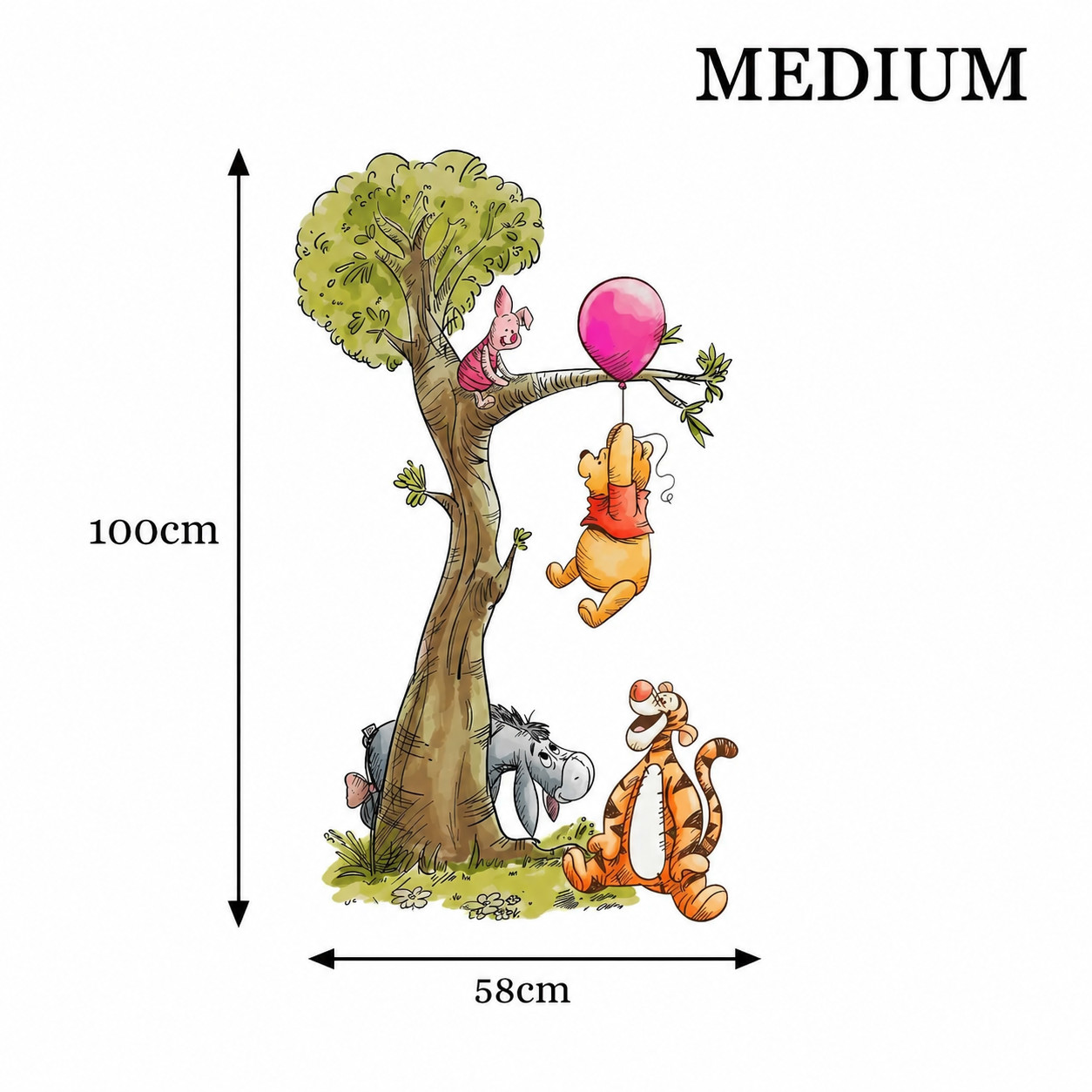 Share Winnie the Pooh Wall Decal Wall Sticker Kids Room Nursery Piglet Tigger