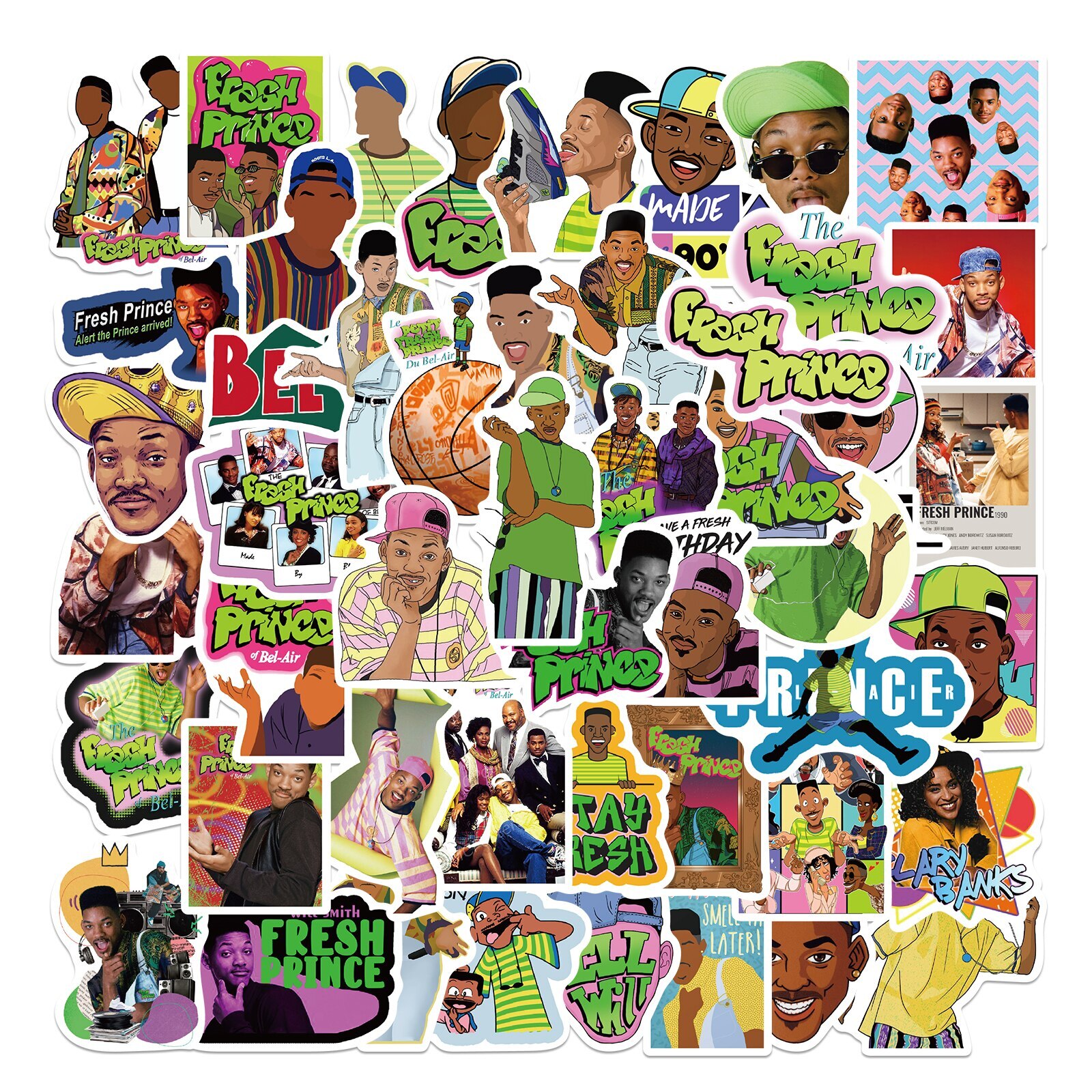 FRESH PRINCE of BEL-AIR Vinyl Sticker~Will Smith~90's TV Show~Water Bottle Decal