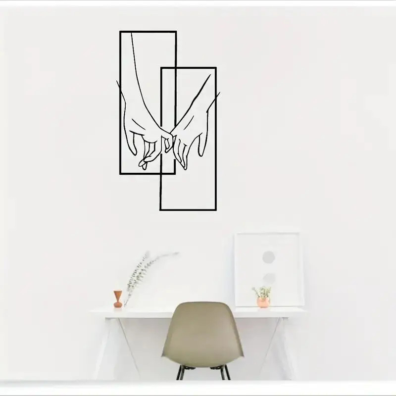 Men and Women Holding Hands Couple Love Art Poster Wall Sticker for Porch Modern