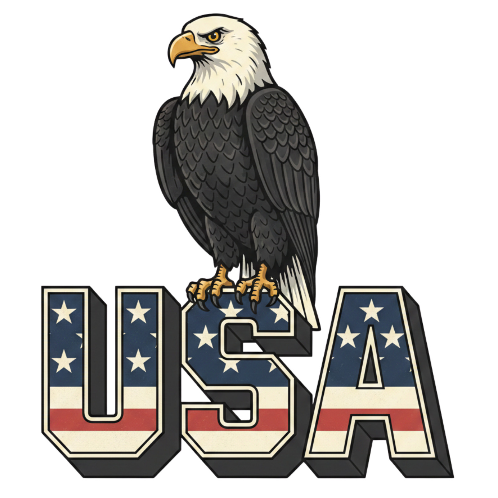 5 inch USA Bald Eagle Patriotic American Flag Vinyl Sticker Decal Car