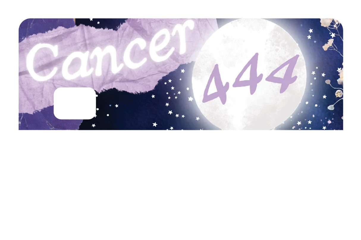 Cancer Angel Number 444 Card Skin 4 Pack Zodiac Full Moon Vinyl Decal Aesthetic