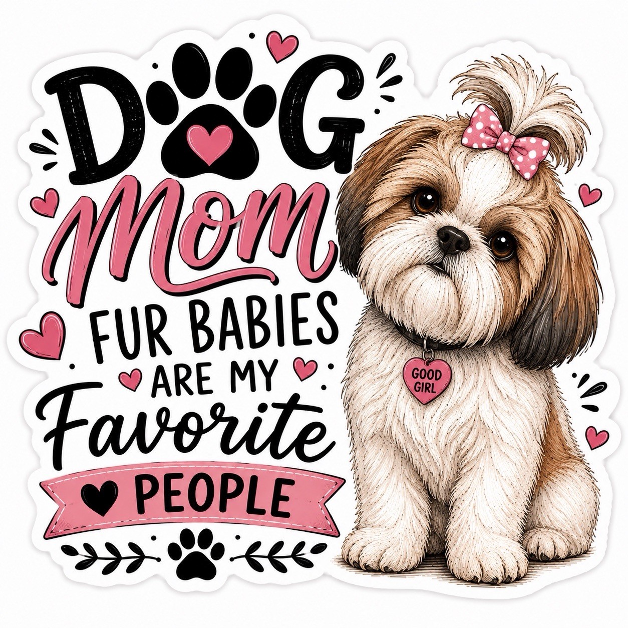 Personalized Dog Mom Sticker 3” Custom Dog Breed Boy Girl Pet Lover Gift