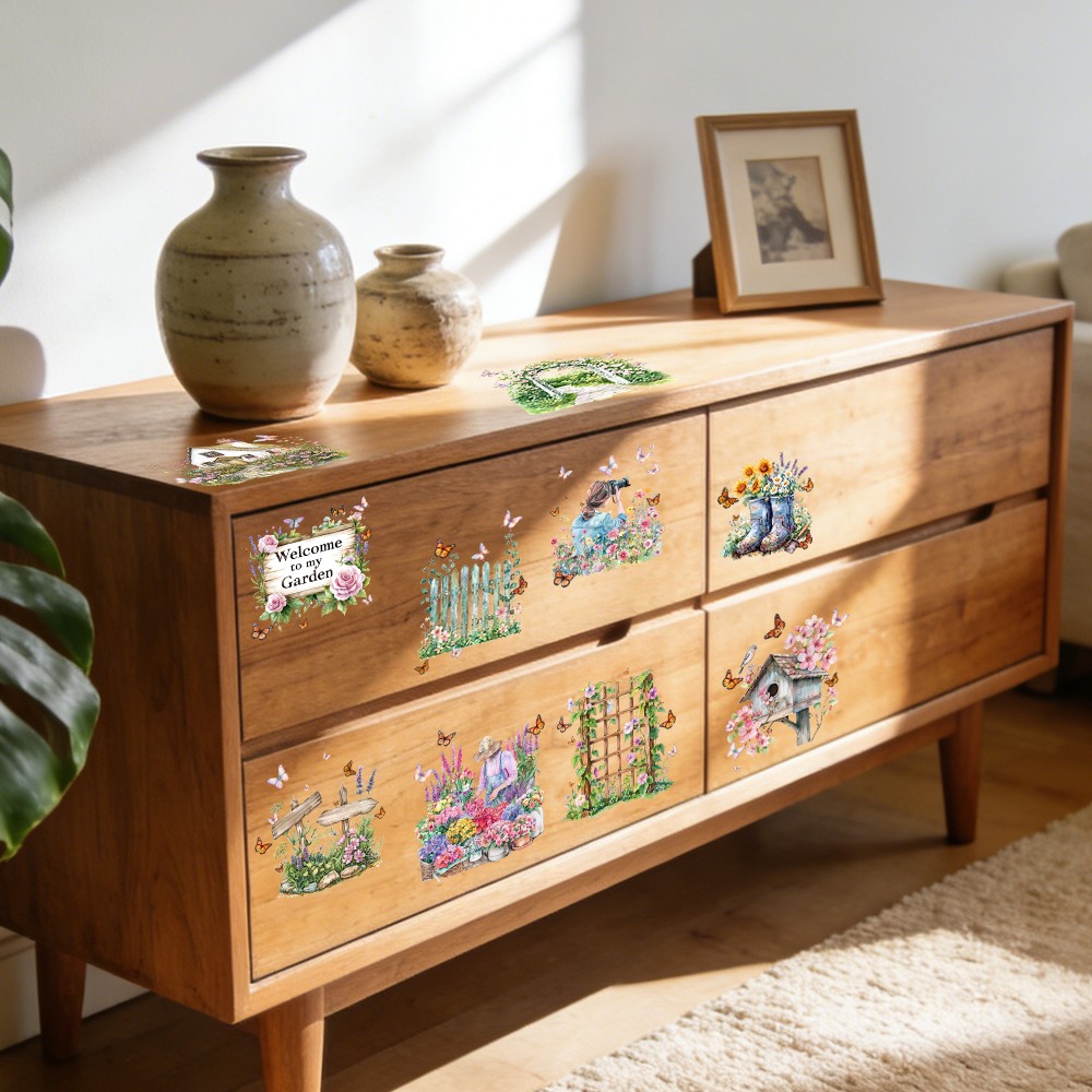 Flower Butterfly Stickers Home furniture Dining Room Decoration DIY home decor