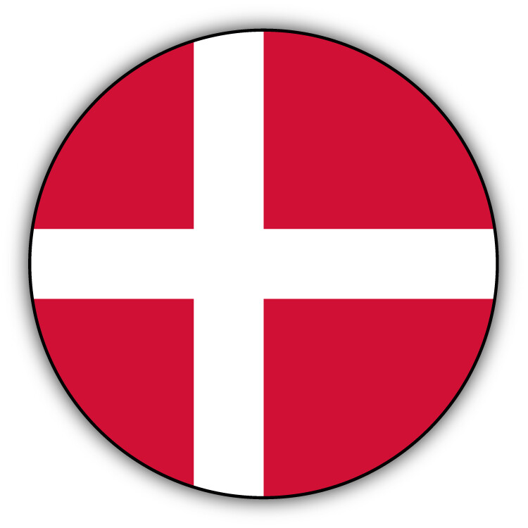 Denmark Round Flag Car Bumper Sticker Decal