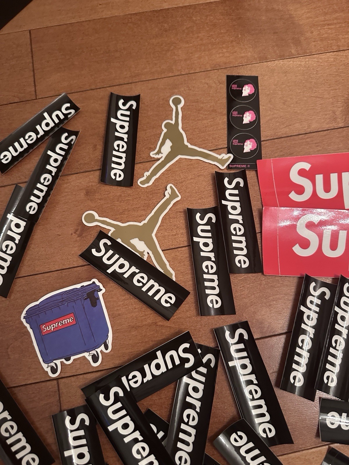 Supreme Logo Decal Sticker Lot – Red Black White Supreme Logo Decals