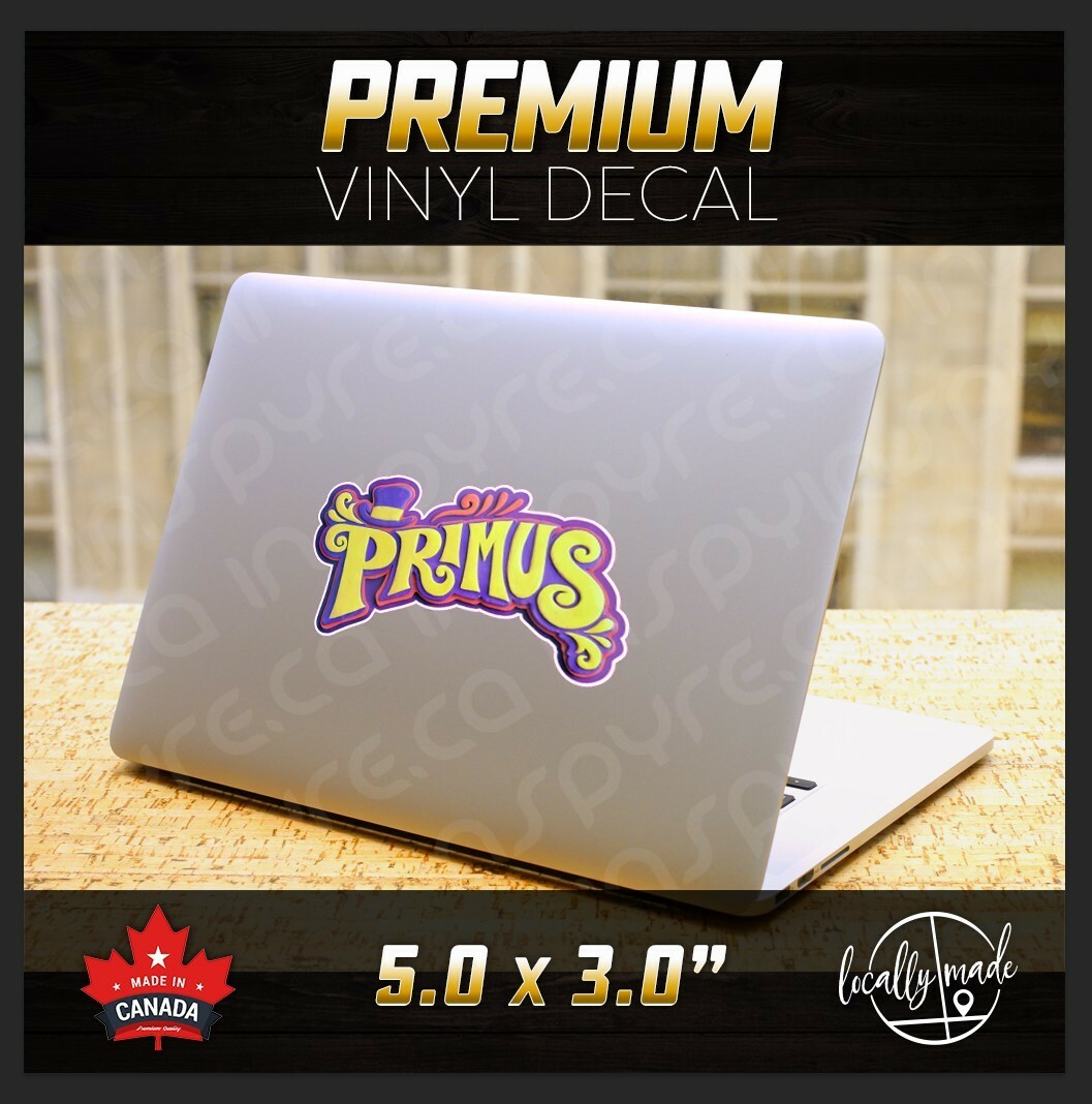 Primus Purple/Yellow/Red Glossy Vinyl Decal / Sticker 5.0 x 2.8in | Exp Rock