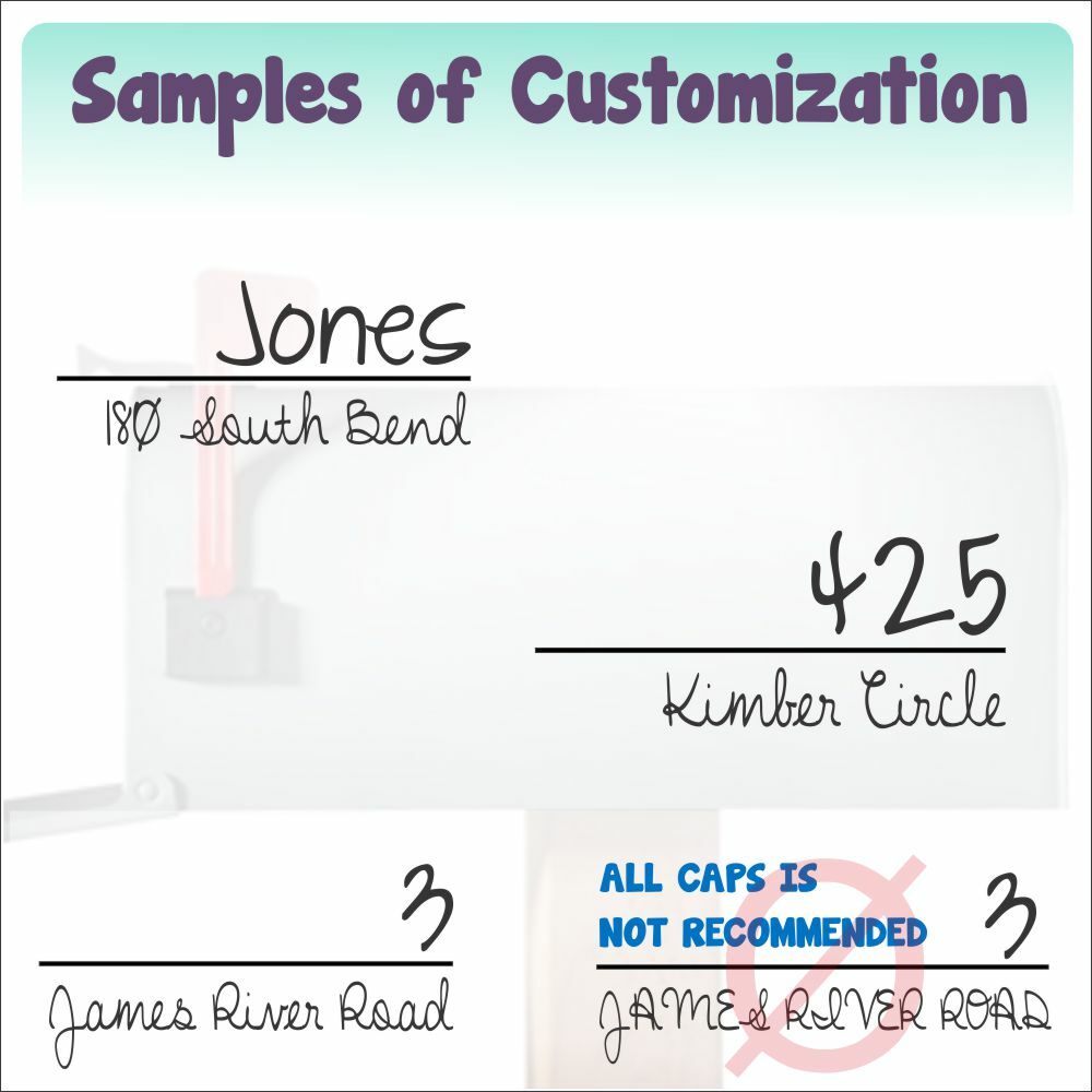 Personalized Mailbox Address Stickers Custom Decorative Vinyl Decals, Set of 2