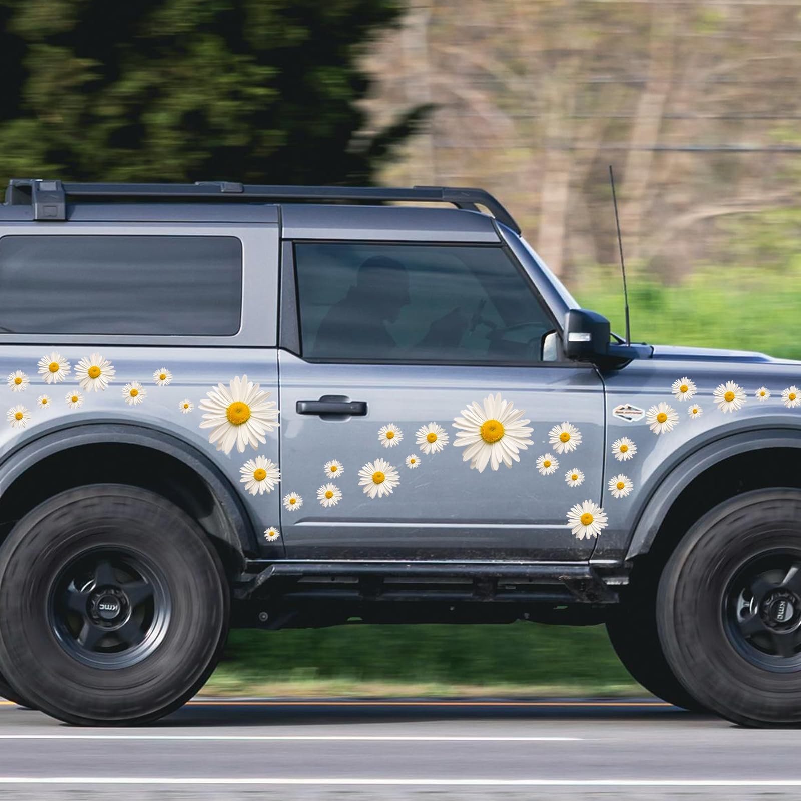 12 Sheets Daisy Stickers 130 Pcs Flower Car Decals Self Adhesive Vinyl Retro