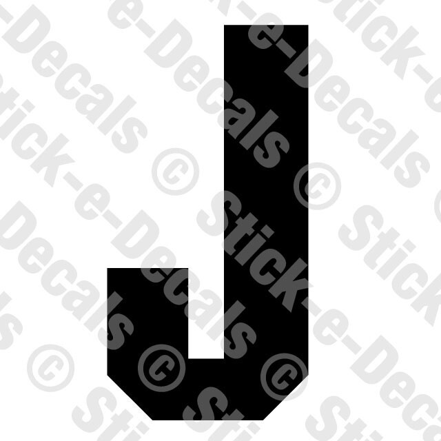 JERSEY LETTER J Vinyl Die Cut Decal Sticker Sport Athlete Alphabet Text – RSD