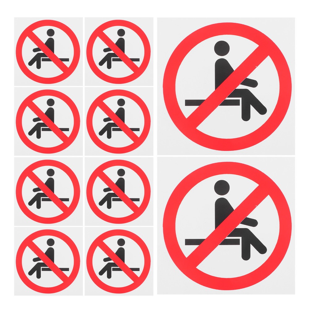10 PCS Warning Signs Stickers Self Adhesive Peel Decals Workshop Safety