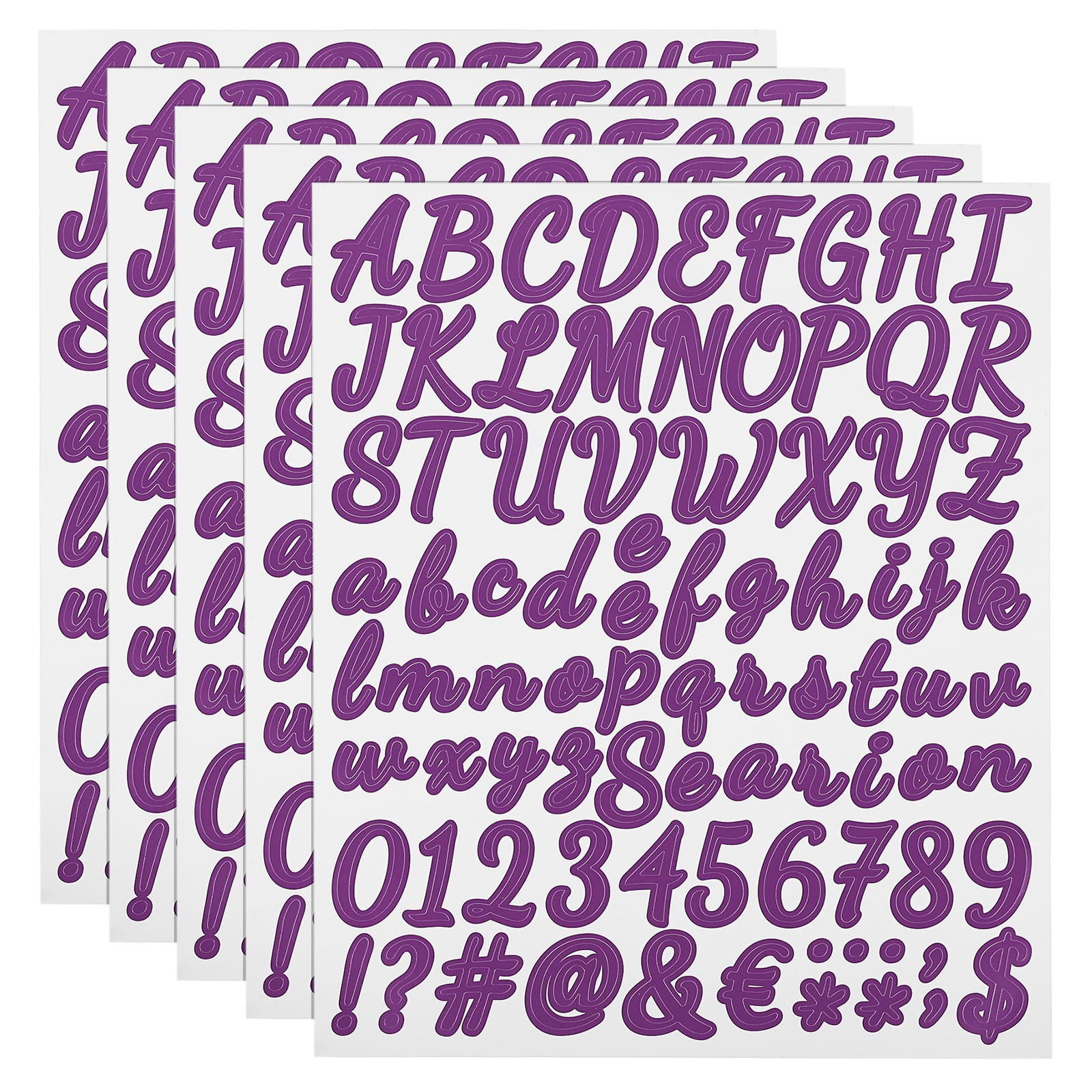 Vinyl Letters and Numbers Stickers, 420 Pieces (Purple, 2.5cm)