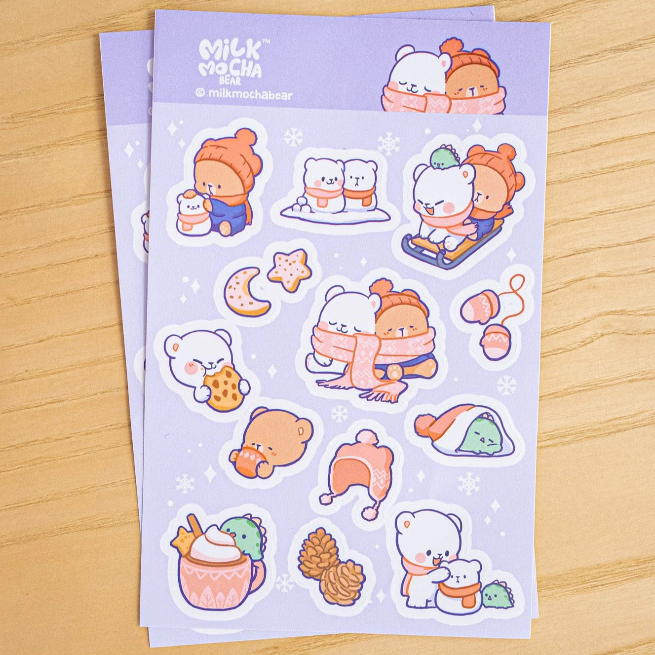 Milk Mocha Bear: Sticker Pack – Winter Fun