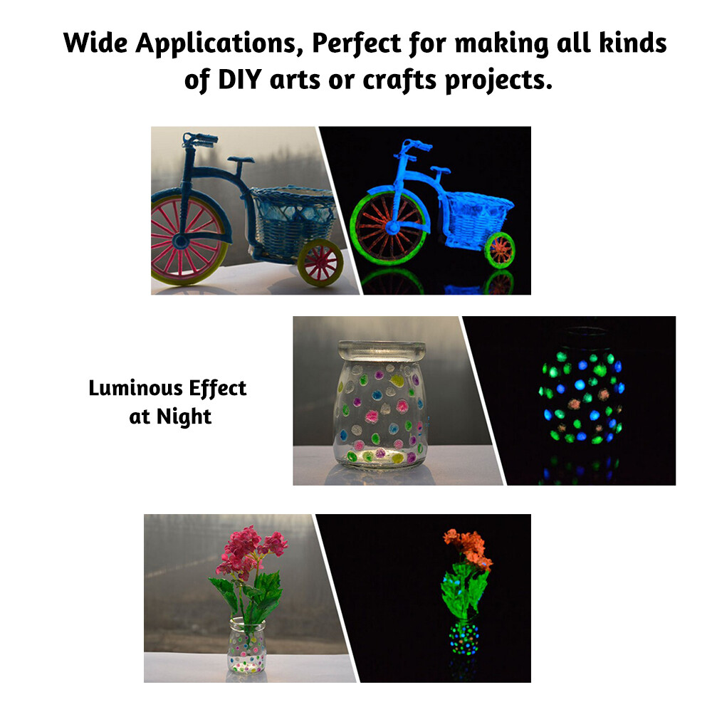 20g Glow in the Dark Fluorescent Colorful Acrylic Luminous Paint S3C7