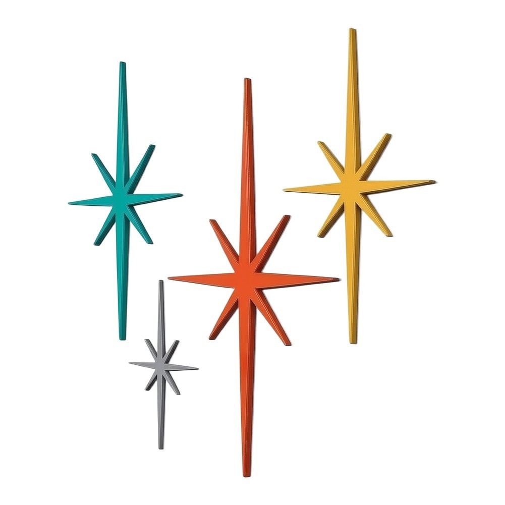 4-Pack Metal Star Silhouette Wall Decor for Garden Patio and For Home Walls