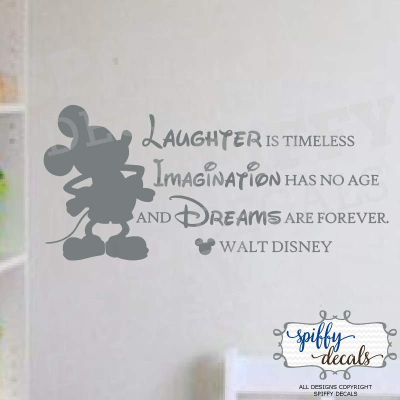 Mickey Mouse Walt Disney Laughter Imagination Dreams Vinyl Wall Decal Decor