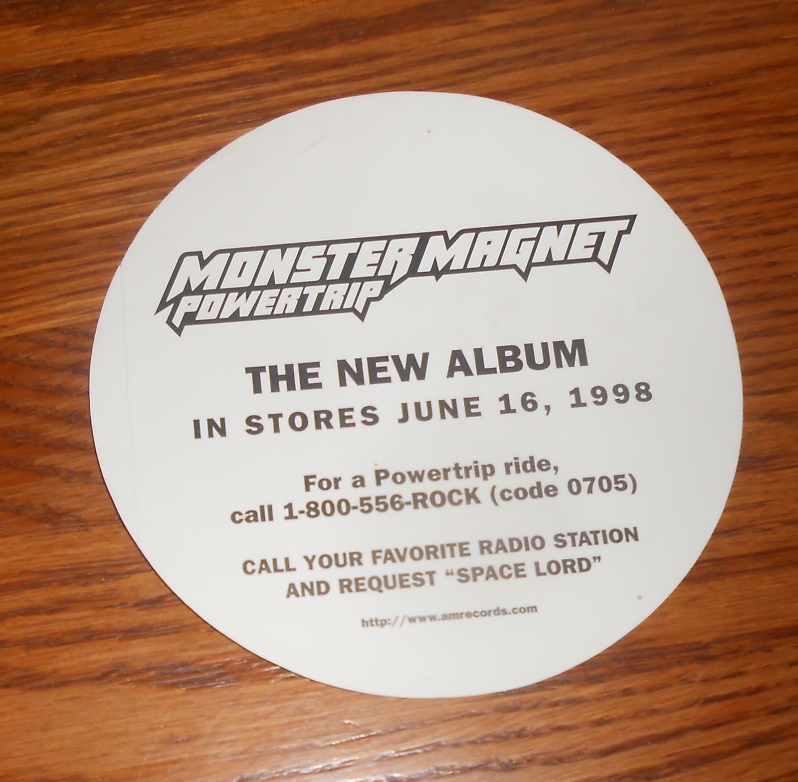 Monster Magnet Power Trip Sticker Circle 1998 Promo 5” Large