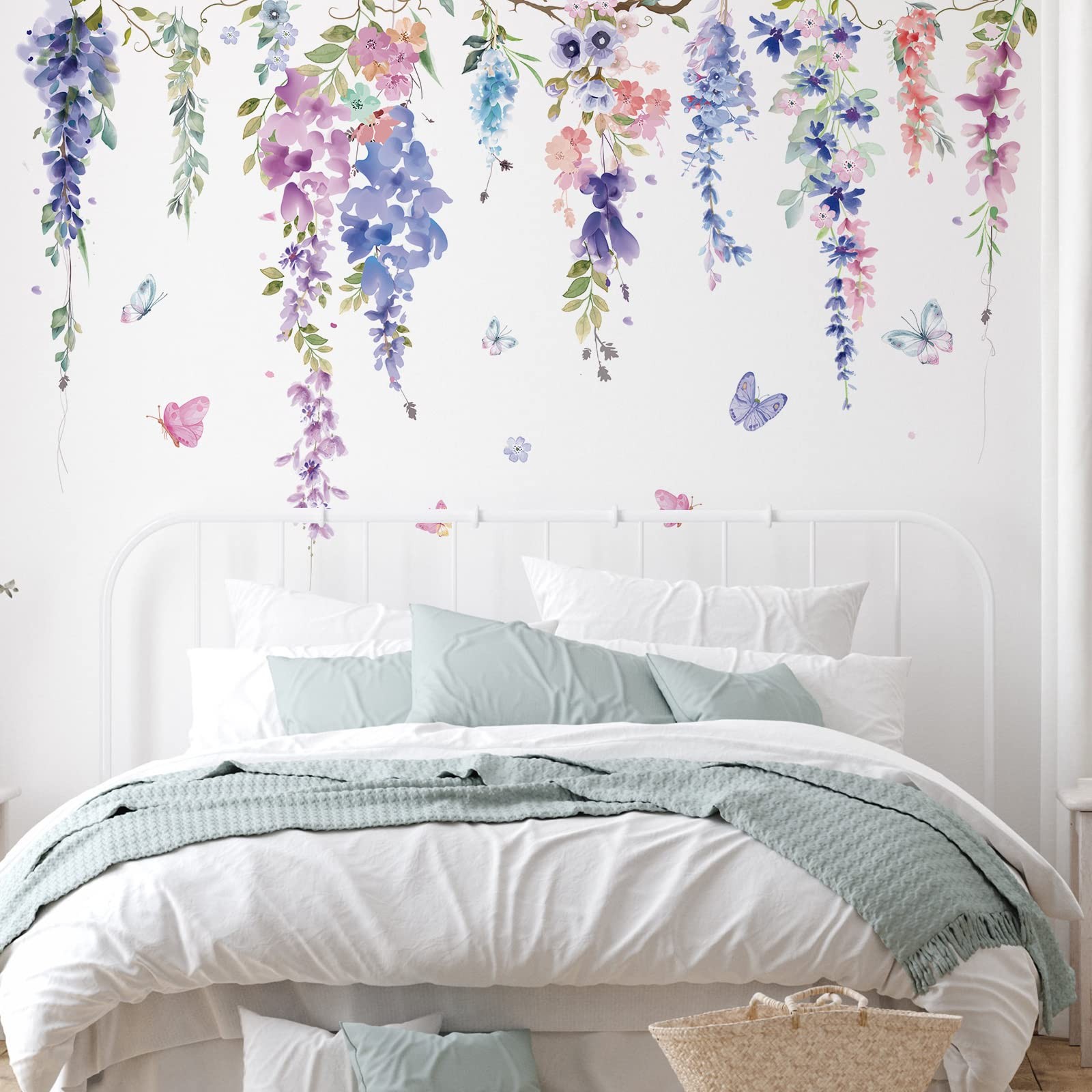Zonon 6 Pcs Flowers Wall Decals Stickers Vinyl As Shown in the Picture
