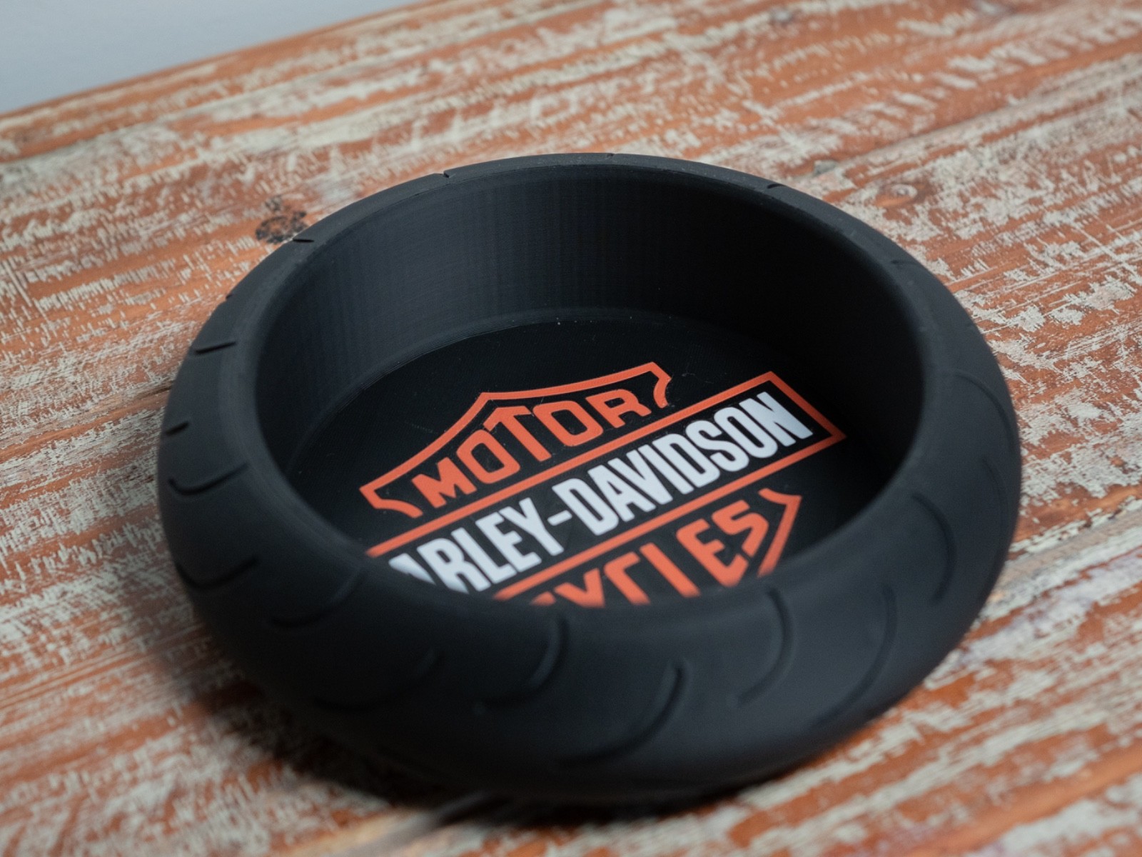 Harley Davidson – 3D Printed Tire Ashtray | Style Tray | Unique Gift for Bikers