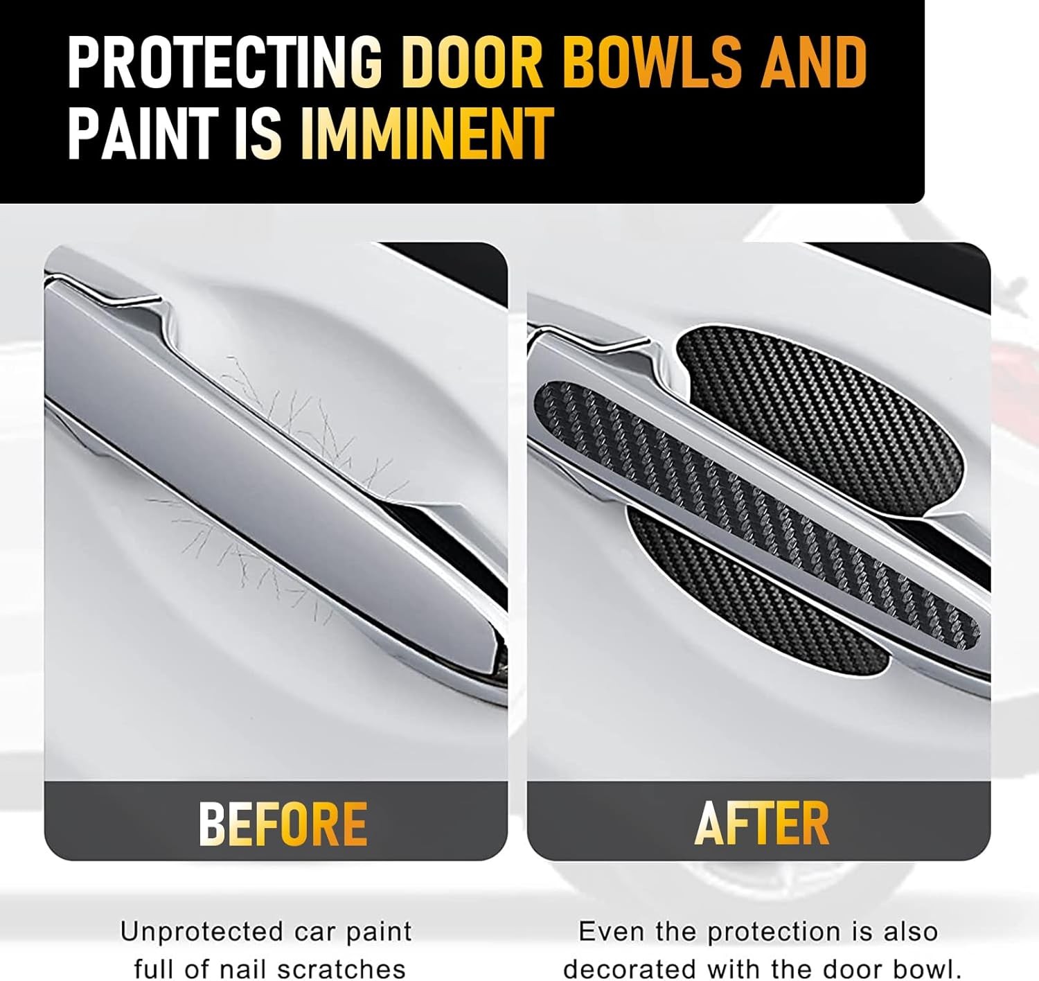 Door handle scratch protector stickers