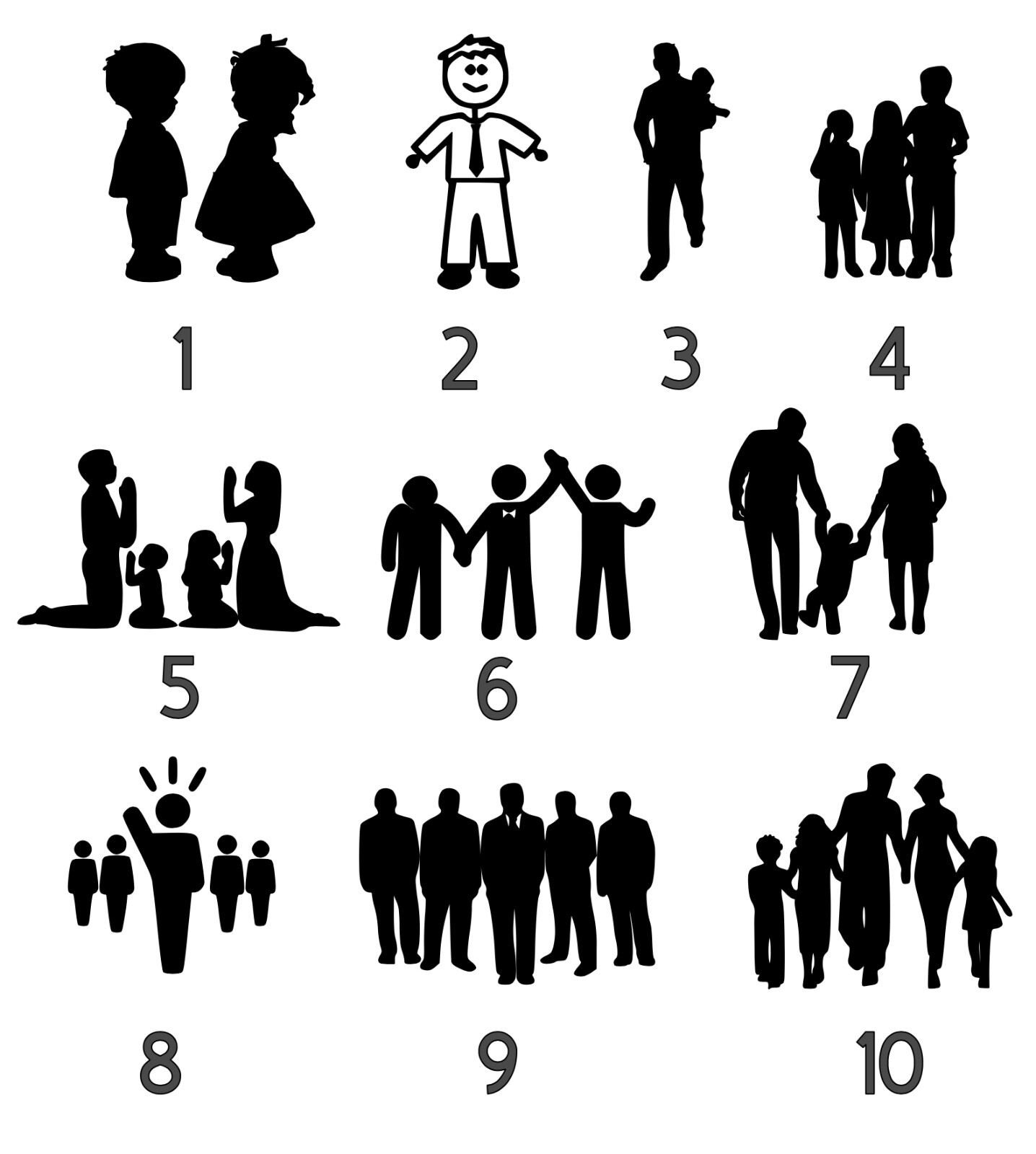 Family Silhouette Vinyl Decal (read description)