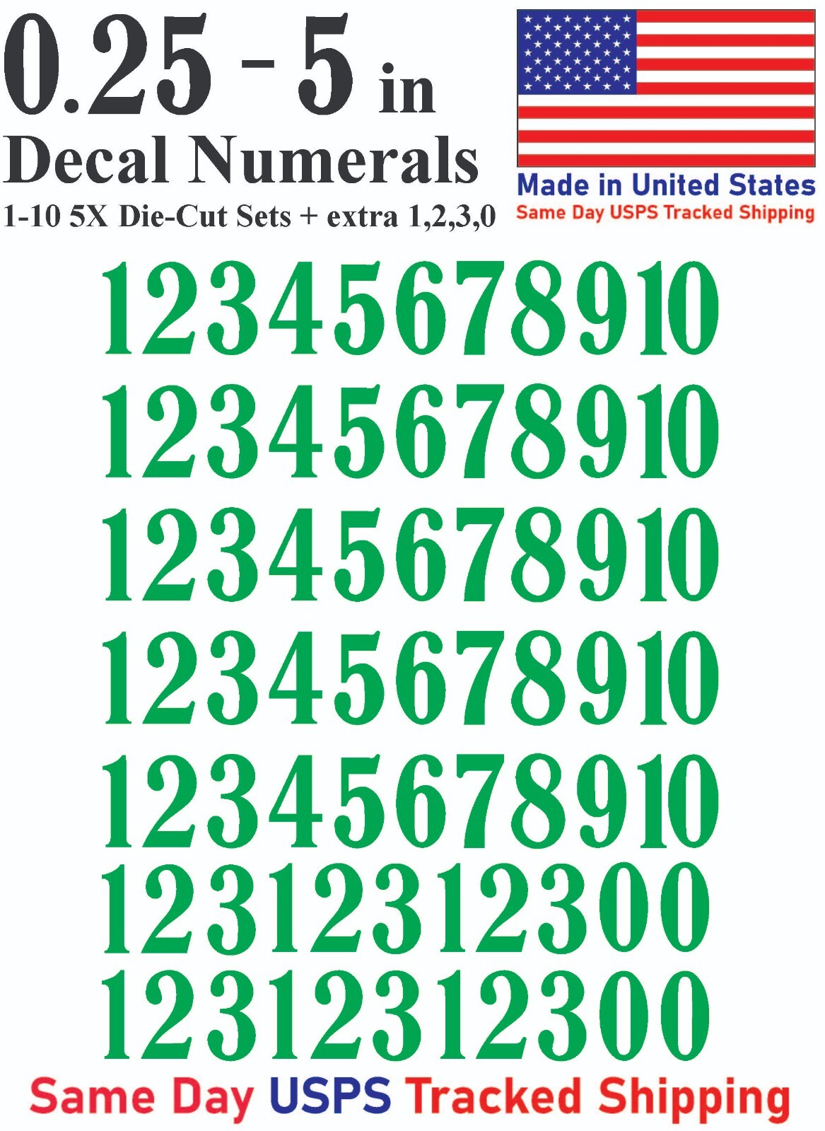 1-10 5x+ School Book Outdoor Vinyl Decal Numbers for Mailbox Door Address Locker